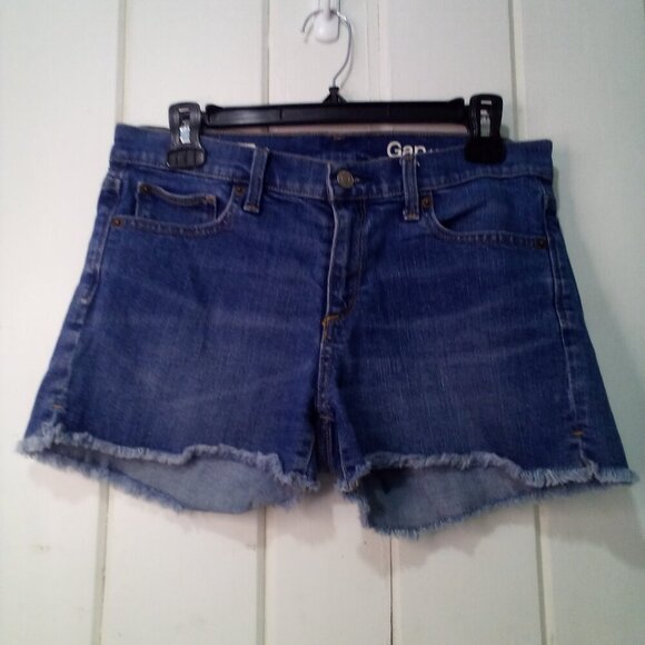 Gap Authentic Summer Short Women 27 Raw Hem Denim Blue - Picture 2 of 13
